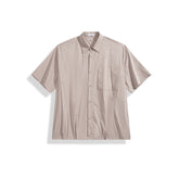 Men's Solid Shirt with Pleated Hem