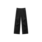 Women's Studded Pleated High-Waist Wide-Leg Pants