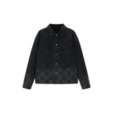 Men's Gradient Plaid Denim Jacket