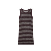 Women's Sleeveless Fitted Striped Knit Dress