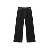 Women's Wide-Leg Jeans with Contrast Topstitching