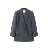 Women's Grey Peak-Lapel Blazer
