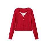 Women's Wool-Blend Contrast Layered-Look Sweater