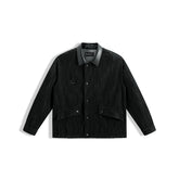 Men's Barn-Inspired Denim Jacket with PU Collar