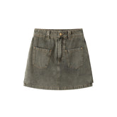 Women's High-Waisted A-Line Wide-Leg Denim Shorts