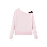 Women's Asymmetric Colorblock Collar Knit Sweater