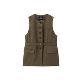 Women's Single-Breasted Belted Suit Vest