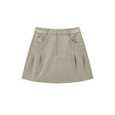 Women's High-Waisted Pleated A-Line Short Skirt