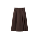 *US Final Sale*Women's Pleated A Line Midi Skirt
