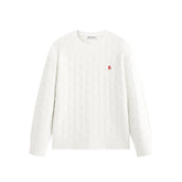 Men's Solid Cable-Knit Crewneck Sweater