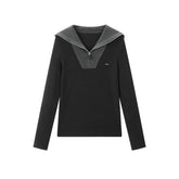 Women's Wool-Blend Wide-Lapel Knit Pullover