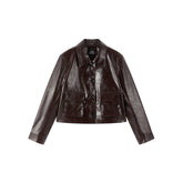 Women's Cropped Waxed PU Jacket