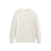 Men's 3D Cable-Knit Panel Sweater