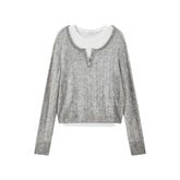 Women's Wool-Blend Color-Contrast Detachable Knit Set