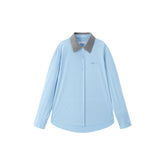 Women's Oversized Shirt with Contrast Collar