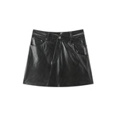 Women's Asymmetric Brushed PU Mini Skirt