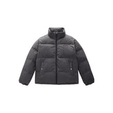 Men's Embroidery Faux Suede Puffer Jacket