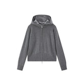 Women's Hooded Double-Zip Knit Cardigan