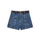 Women's High-Waisted A-Line Denim Shorts