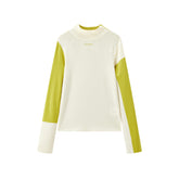 Women's Contrast Mock-Neck Knit Top