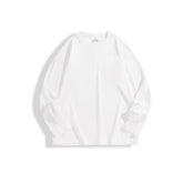Men's Solid White Long-Sleeve T-Shirt with Patch Pocket