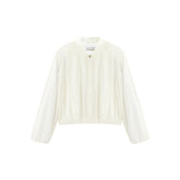 Women's Glossy Cropped Shirt with Bubble Hem