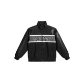 Men's Printed Patchwork Leather Jacket