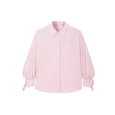 Women's Loose-Fit Embroidered Shirt with Tie-Cuff Sleeves