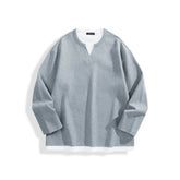 Men's Heavyweight Gray Layered-Look Long-Sleeve T-Shirt