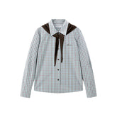 Women's Plaid Shirt with Detachable Cape