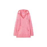 Women's Jacquard Texture Hooded Knit Dress