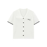 Women's Striped Short-Sleeve Knit Cardigan