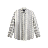 Men's Loose-Fit Textured Stripe Jacquard Shirt