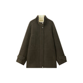Women's Short Stand-Collar Double-Face Wool Coat