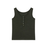 Women's Wool U-Neck Knit Vest in Yangtze Yarn