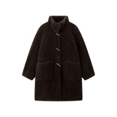 Women's Curly Wool Stand-Collar Coat