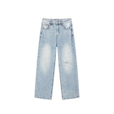 Women's Distressed Straight-Leg Jeans
