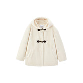 Women's Horn Button Faux Fur Coat