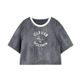 Women's Vintage Textured Printed T-Shirt