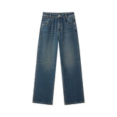 Women's Washed Brushed Straight-Leg Jeans