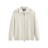 Men's Textured Jacquard Zip Cardigan
