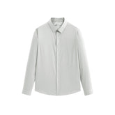 Men's Gray Embroidered Long-Sleeve Shirt