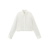 Women's Cropped Shirt with Lace Panels