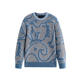 Men's Vintage Contrast-Pattern Pullover