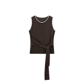 Women's Soft Knit Vest with Tie Straps