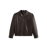 Men's Short Brown Leather Jacket