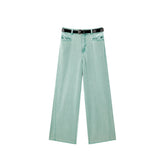 Women's Turquoise High-Waisted Jeans