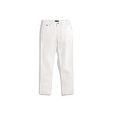 Men's White Basic Washed Jeans