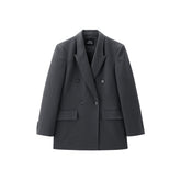 Women's Peaked Lapel Double-Breasted Blazer