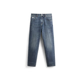 Men's Slim-Fit Washed Jeans with Silk Blend
